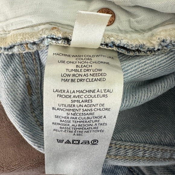 Free People We The Free Makai Cutoff Denim Short Light Wash Distressed Size 24 - Picture 9 of 9